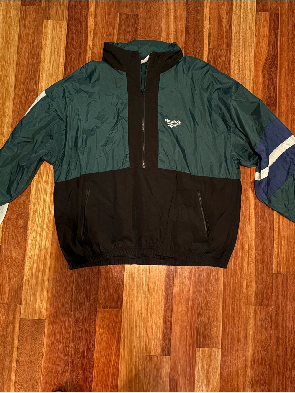 Reebok Men’s Teal and Black Windbreaker Jacket
